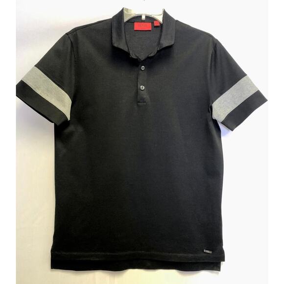 VTG Hugo Boss Men’s Collared Short Sleeve Polo T Shirt Size M Black Gray - Picture 6 of 15